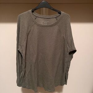American Eagle Outfitters Textured Gray Knit Top